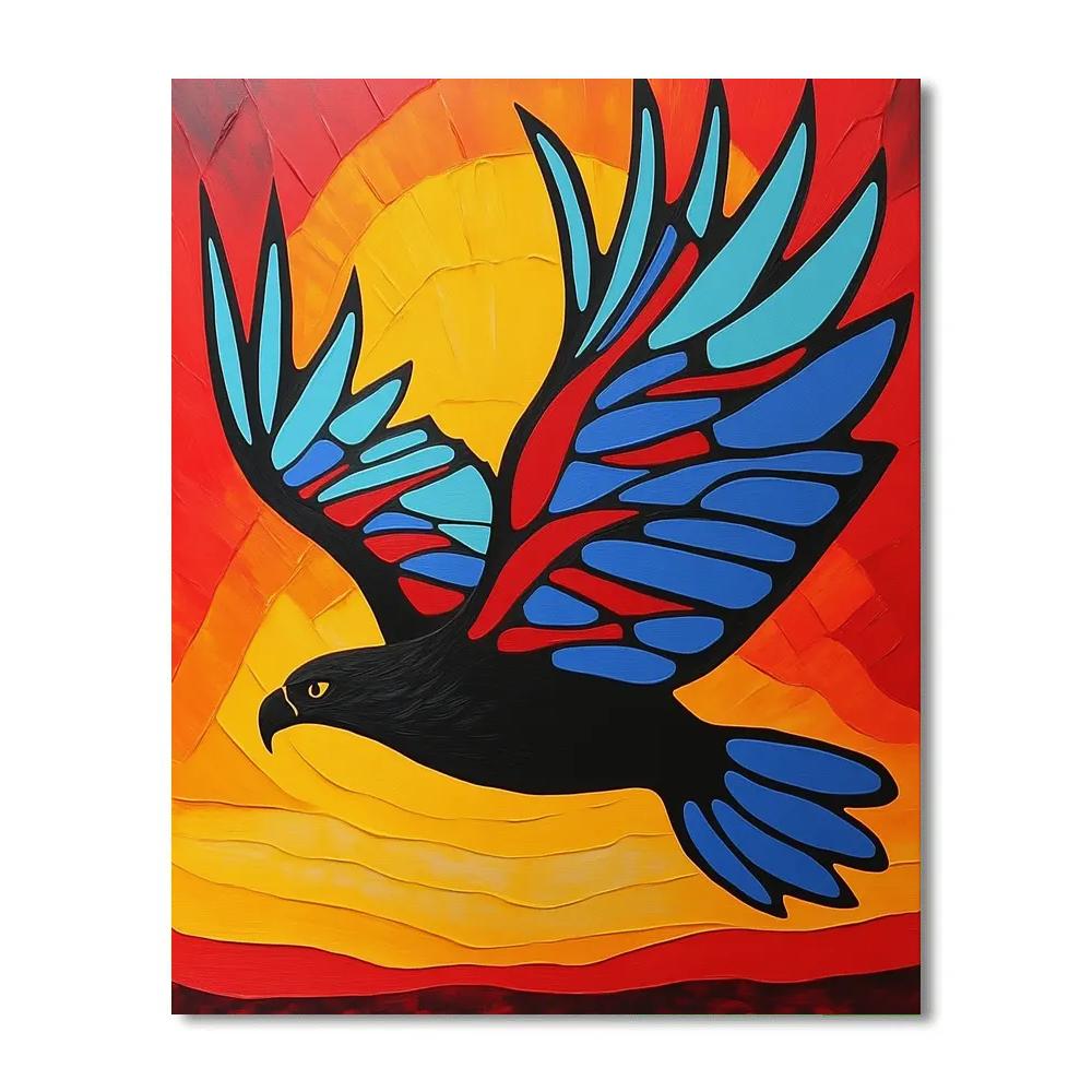 Norval Morrisseau Inspired Eagle Of The Dawn Number painting
