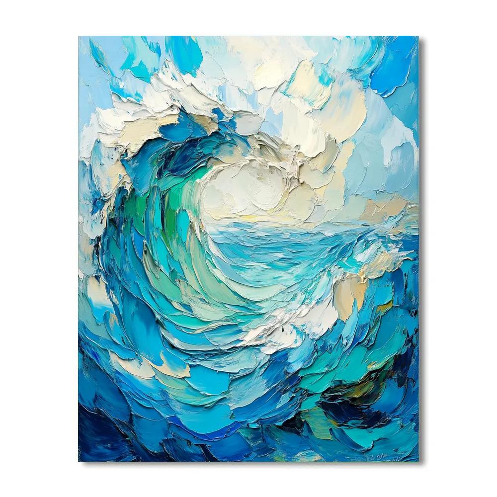 Jean-Paul Riopelle Inspired Vibrant Ocean Tides paint by numbers