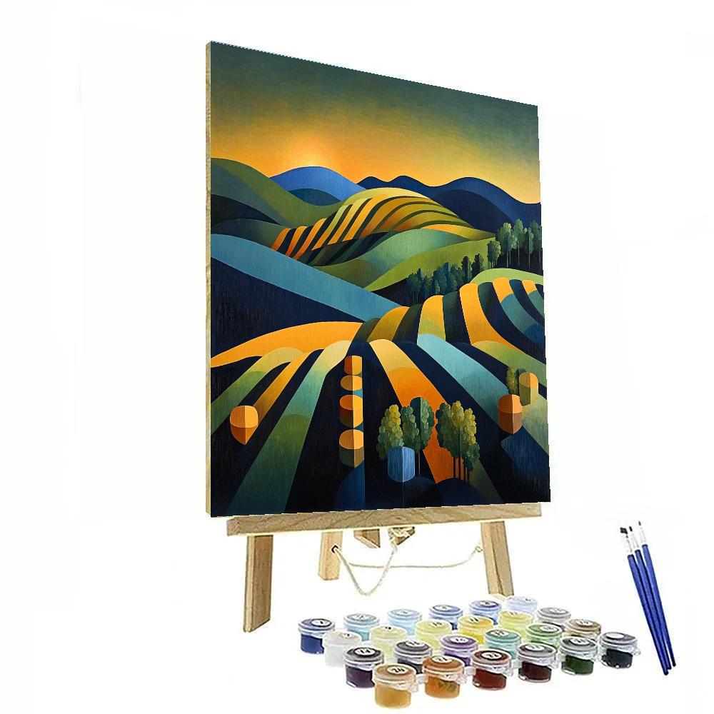 Pablo Picasso Inspired Fractured Vineyard Landscape Paint by numbers kits