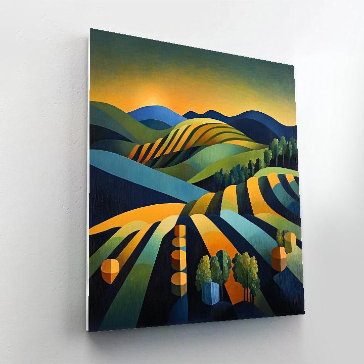 Pablo Picasso Inspired Fractured Vineyard Landscape Paint by numbers kits