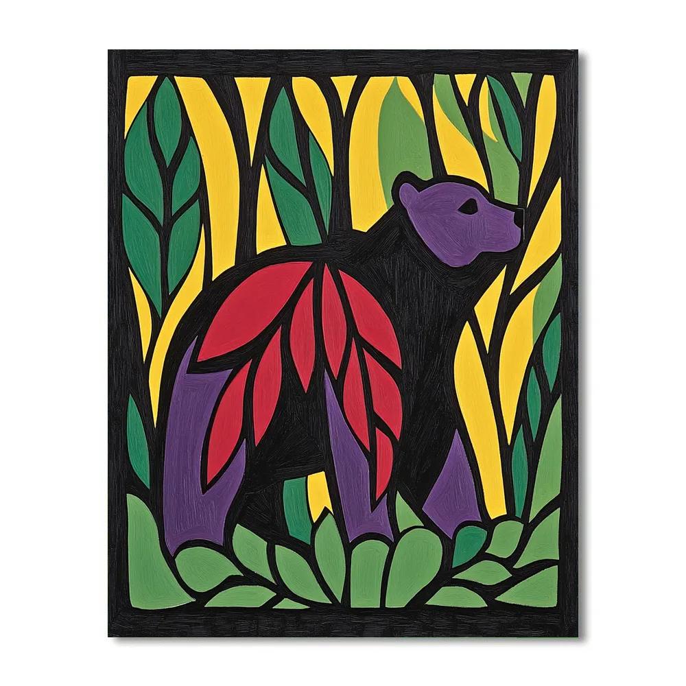 Norval Morrisseau Inspired Bear Spirit Of The Forest painting number kit