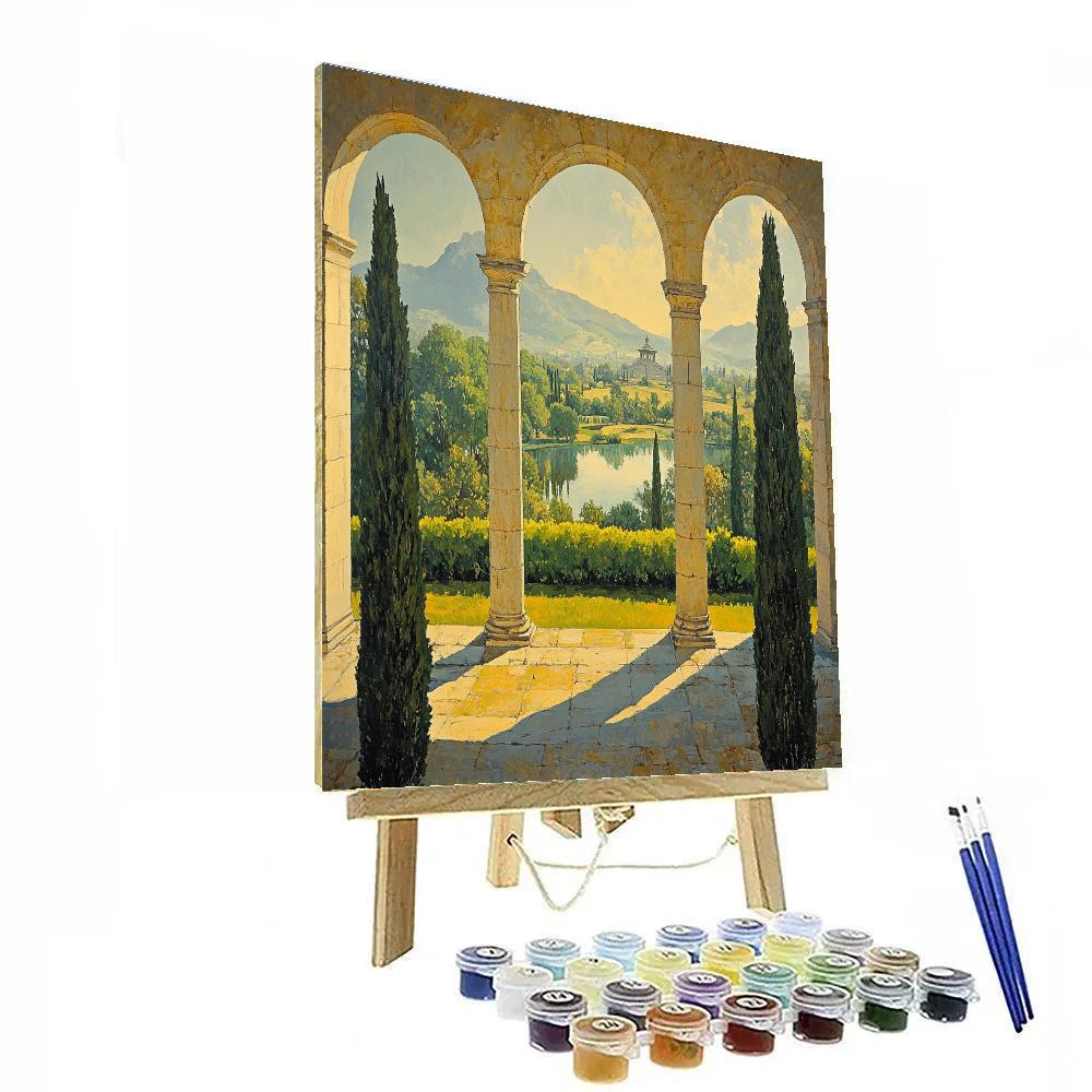 Raphael Inspired Symmetrical Cloistered Vista Number painting