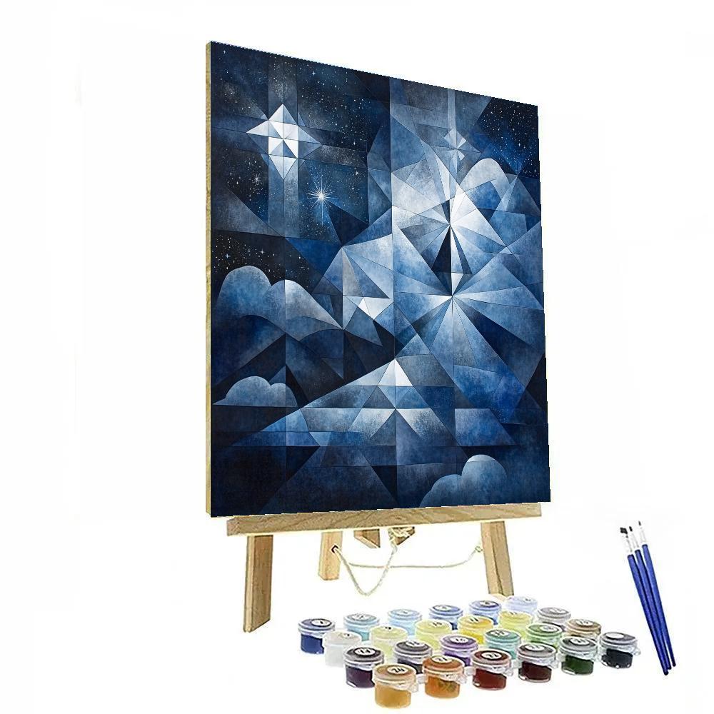 Pablo Picasso Inspired Geometric Nocturnal Sky Abstraction Paint by numbers kits