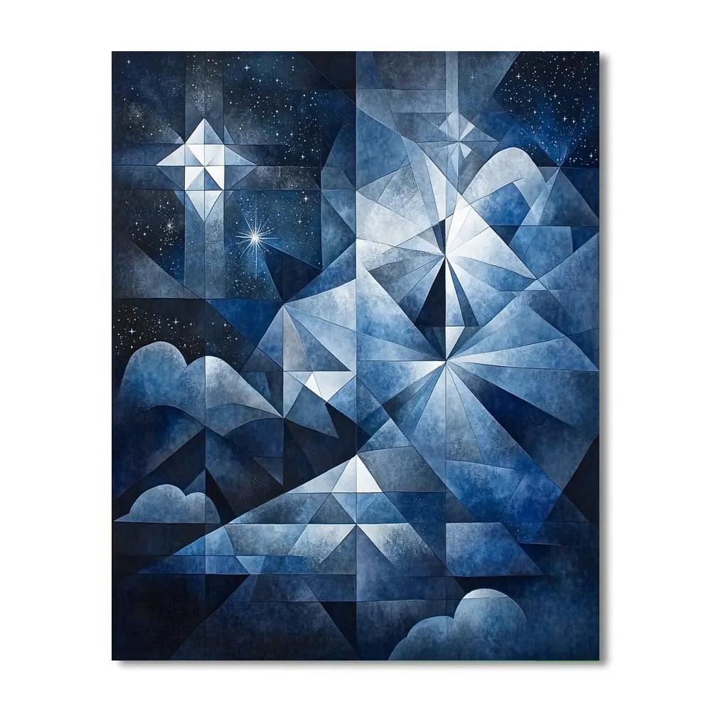 Pablo Picasso Inspired Geometric Nocturnal Sky Abstraction Paint by numbers kits