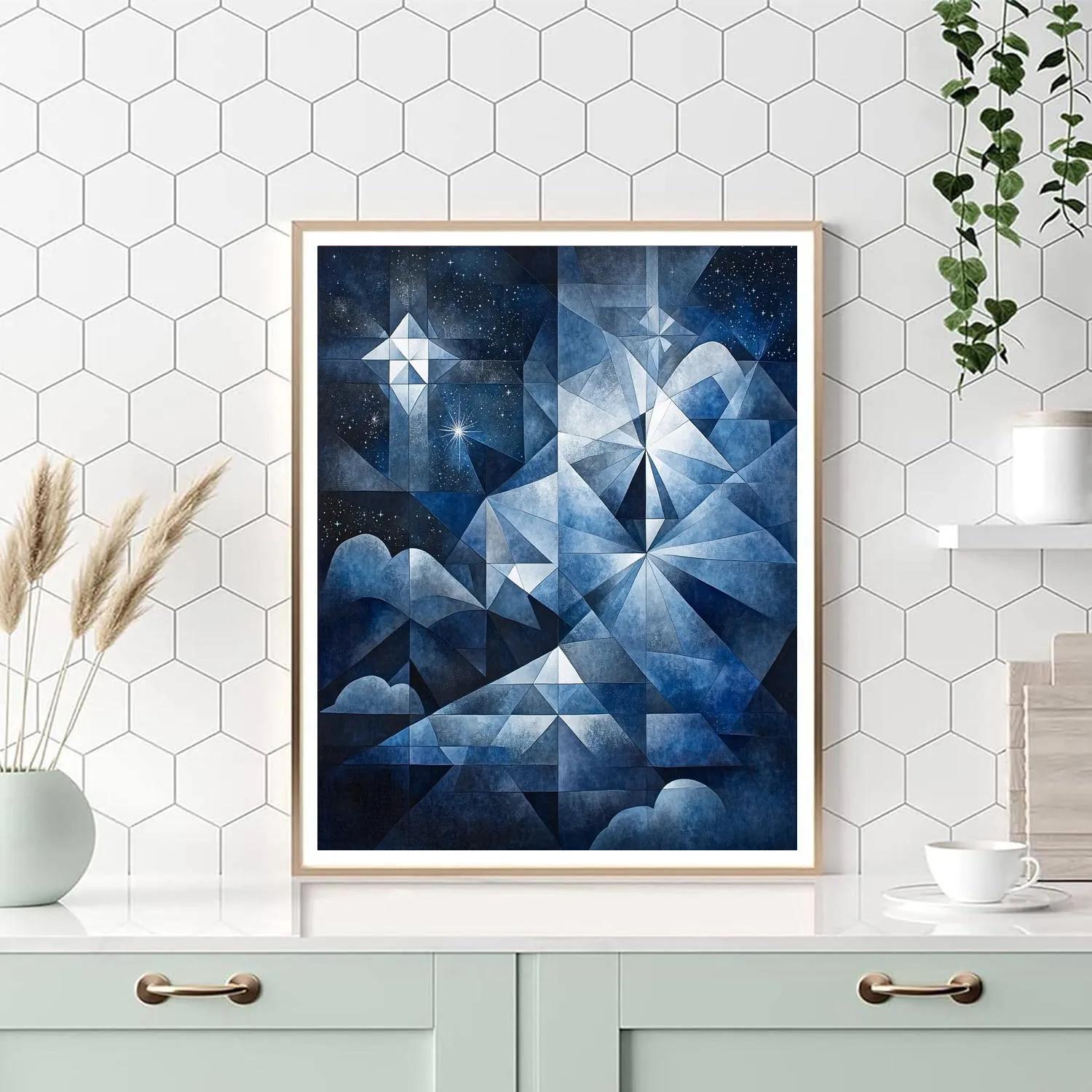 Pablo Picasso Inspired Geometric Nocturnal Sky Abstraction Paint by numbers kits