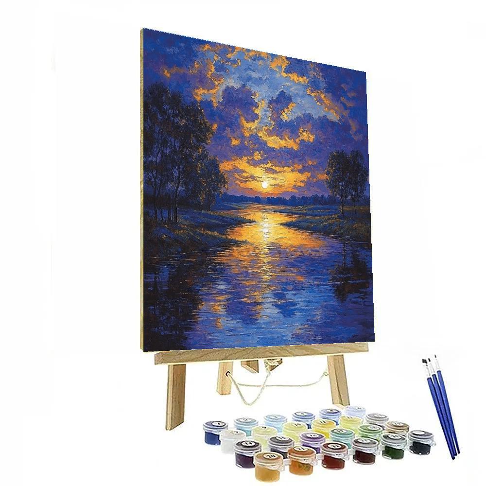 Rembrandt Inspired Twilight Reflections On A Quiet River Painting by numbers kit