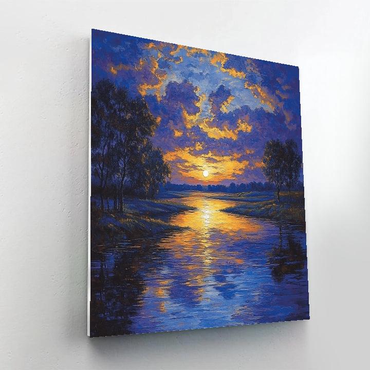 Rembrandt Inspired Twilight Reflections On A Quiet River Painting by numbers kit
