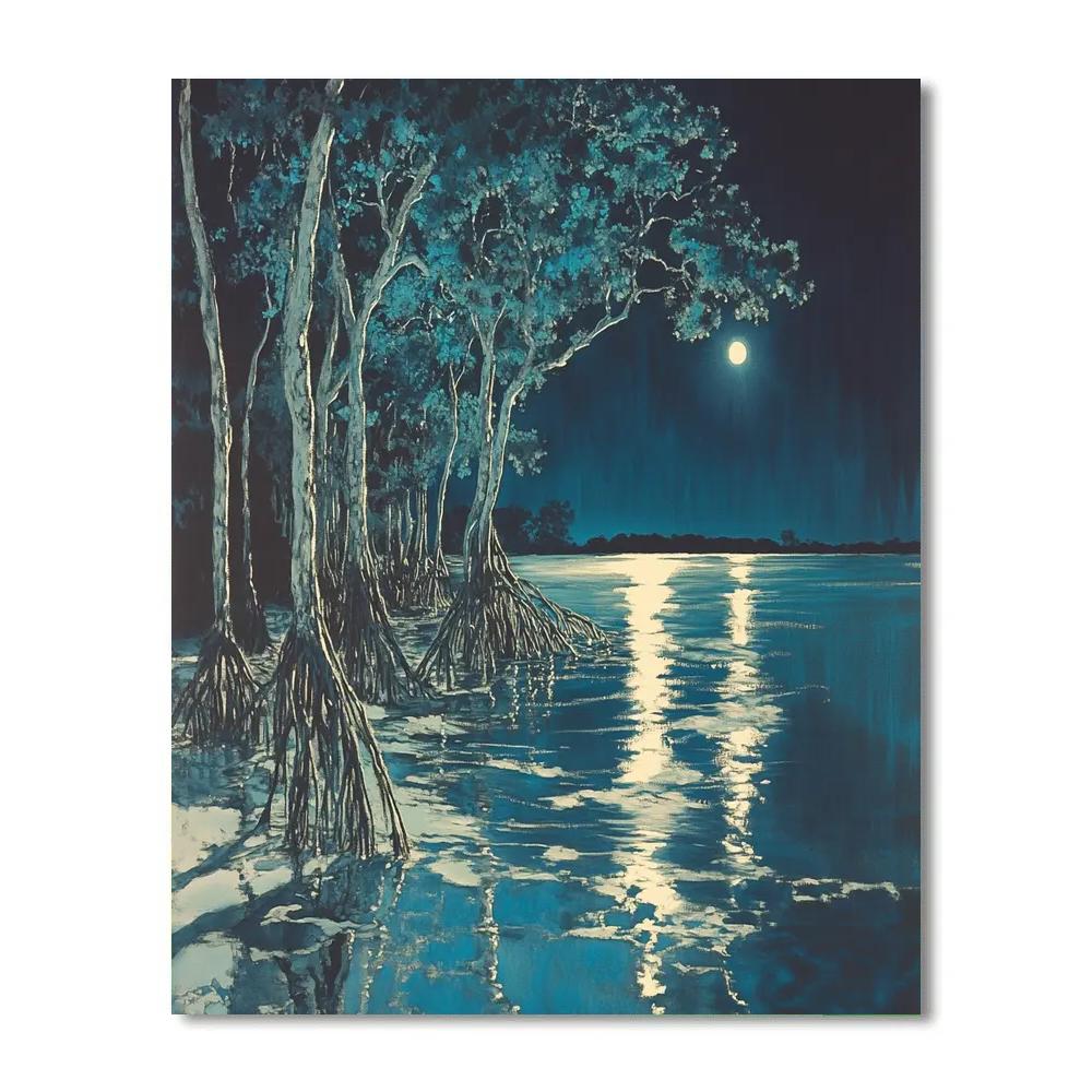 Edgar Degas Inspired Moonlit Mangrove Number painting