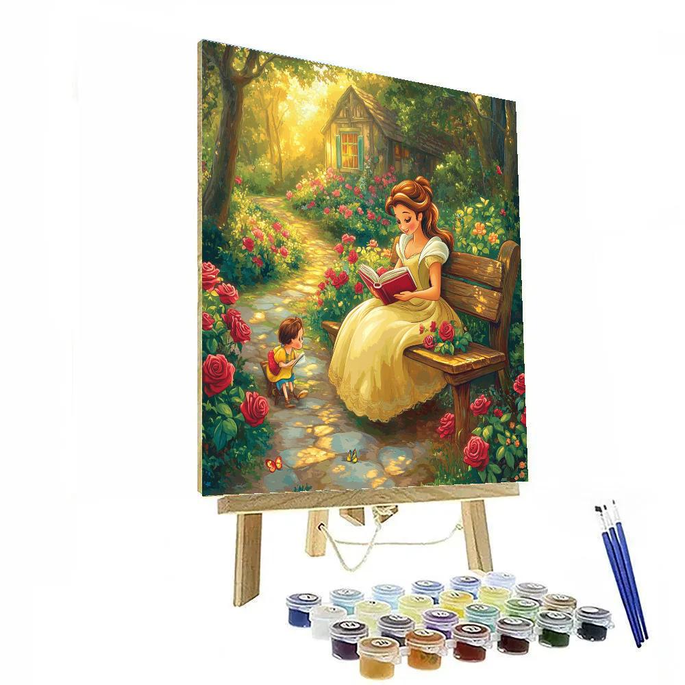 Belle And Chip Garden Reading Paint by numbers kits