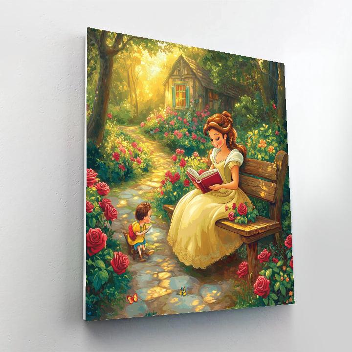 Belle And Chip Garden Reading Paint by numbers kits