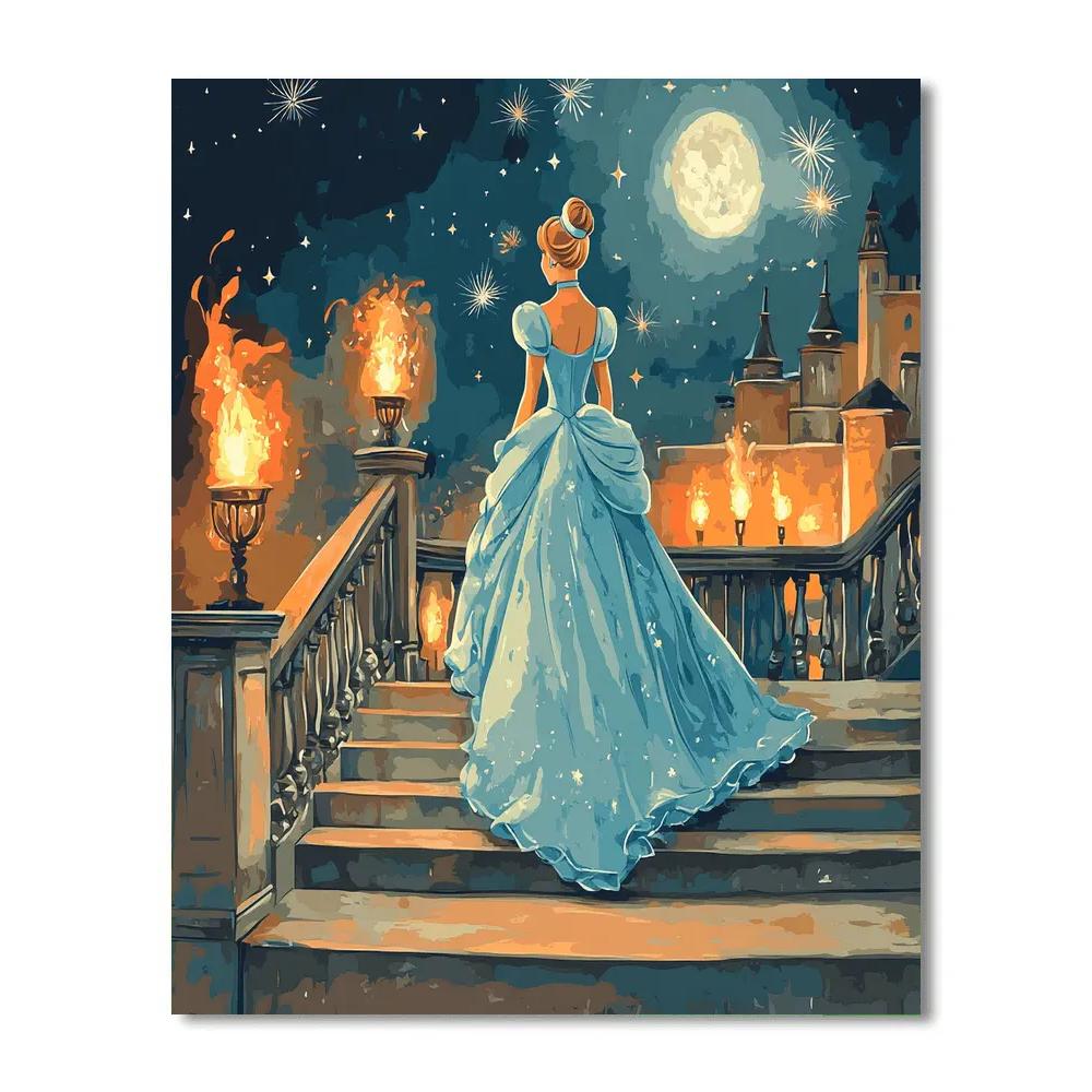 Cinderella Evening Ball Scene Paint by numbers art