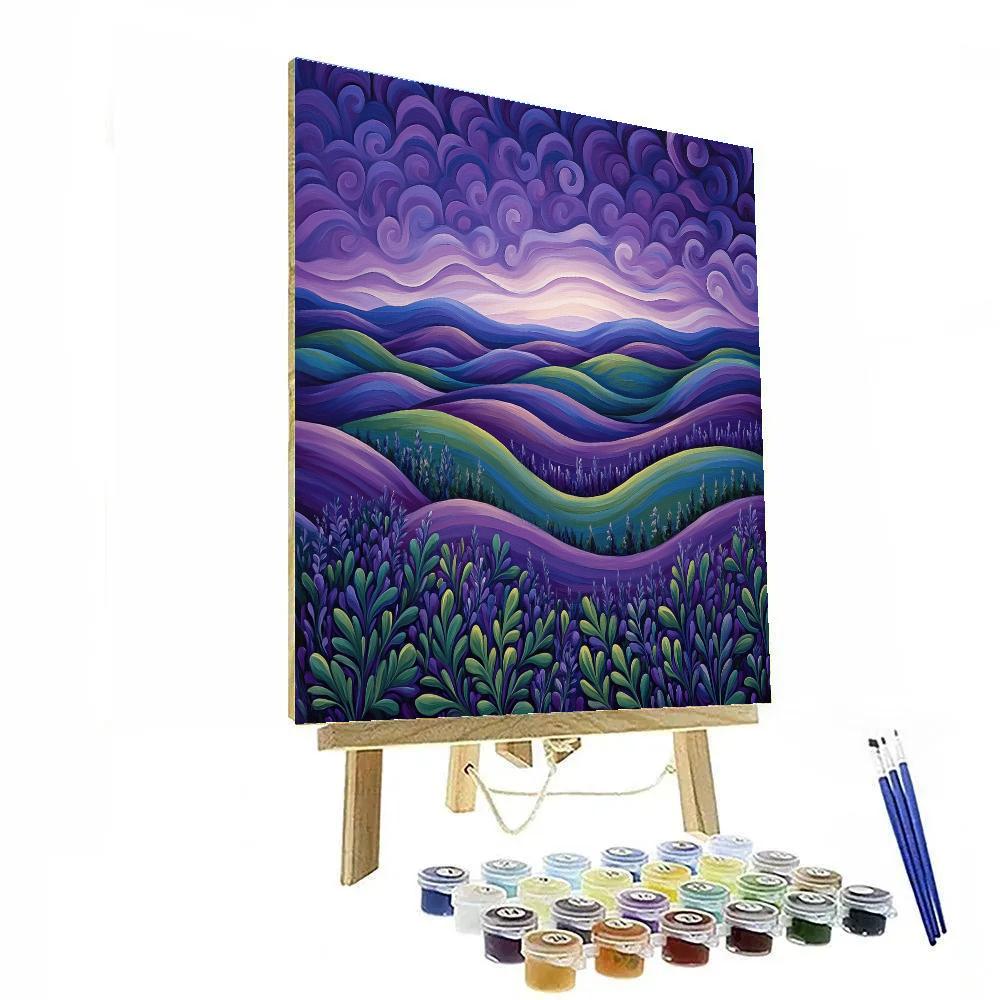 Frederick Varley Inspired Luminous Violet Twilight Over Wind-swept Hills Painting by numbers kit