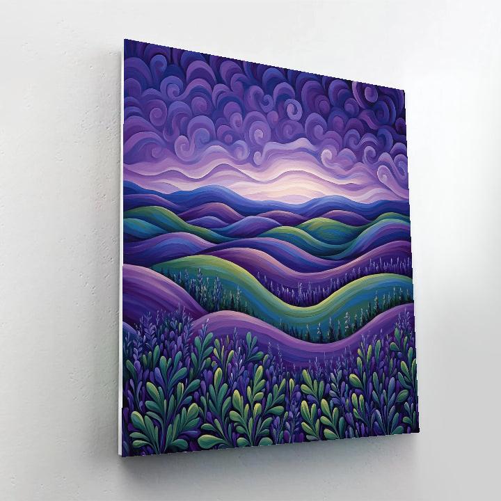 Frederick Varley Inspired Luminous Violet Twilight Over Wind-swept Hills Painting by numbers kit