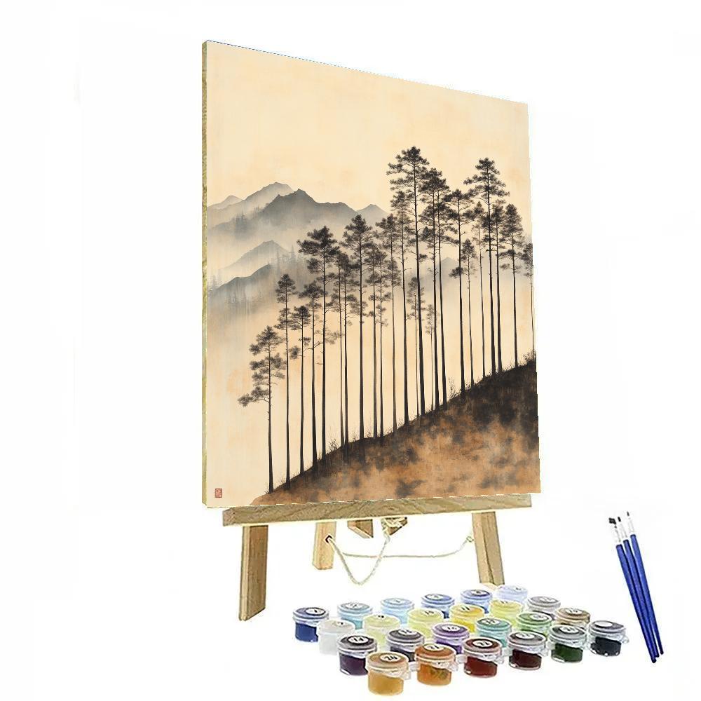 Zhao Mengfu Inspired Ancient Pine Harmony Paint by numbers art