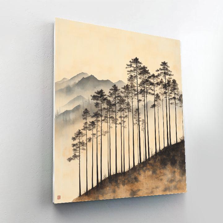 Zhao Mengfu Inspired Ancient Pine Harmony Paint by numbers art