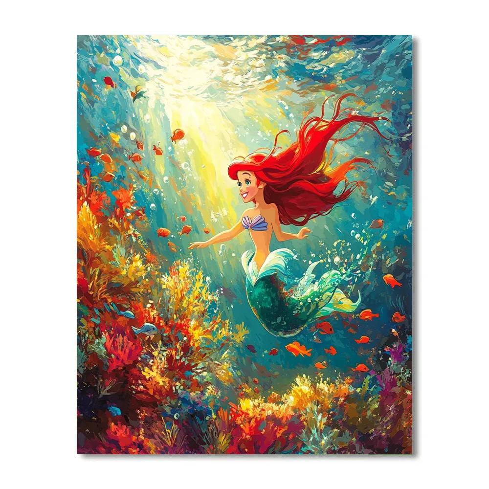 Ariel’s Coral Kingdom Exploration Number painting
