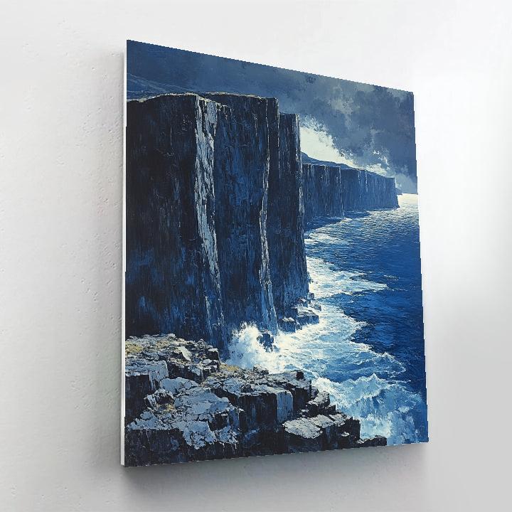 Michelangelo Inspired Stormy Coastline paint by numbers