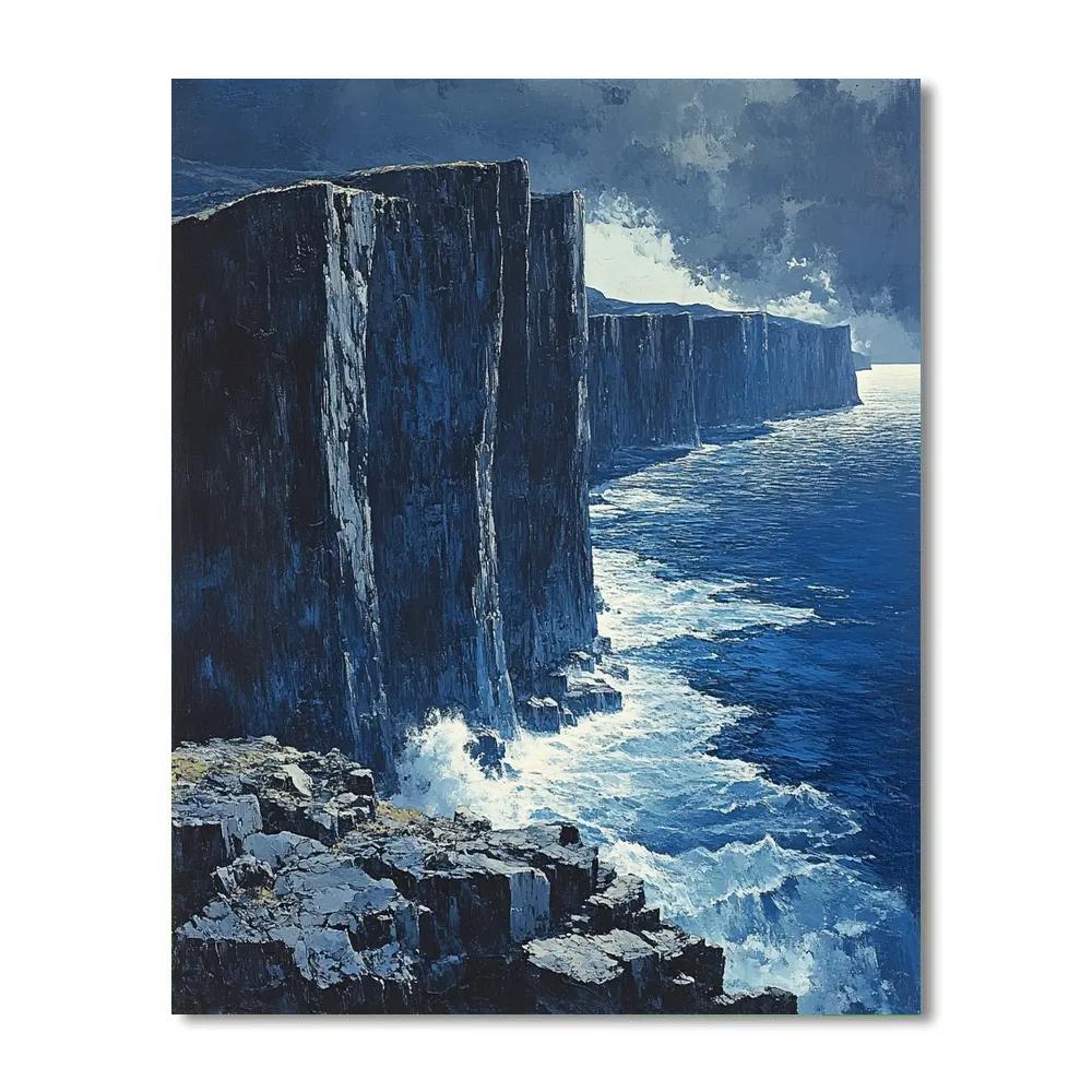 Michelangelo Inspired Stormy Coastline paint by numbers