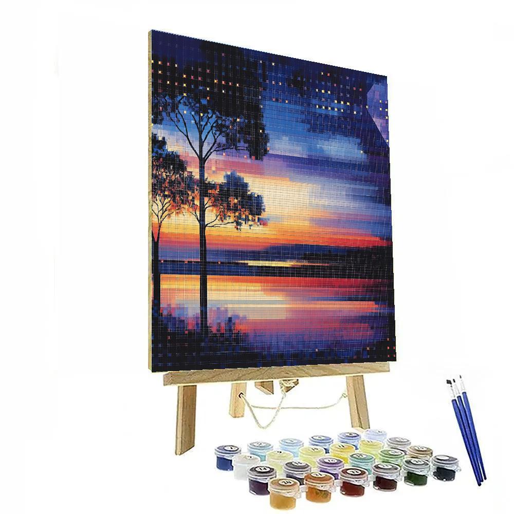 Georges Seurat Inspired Geometric Twilight Painting by numbers kit