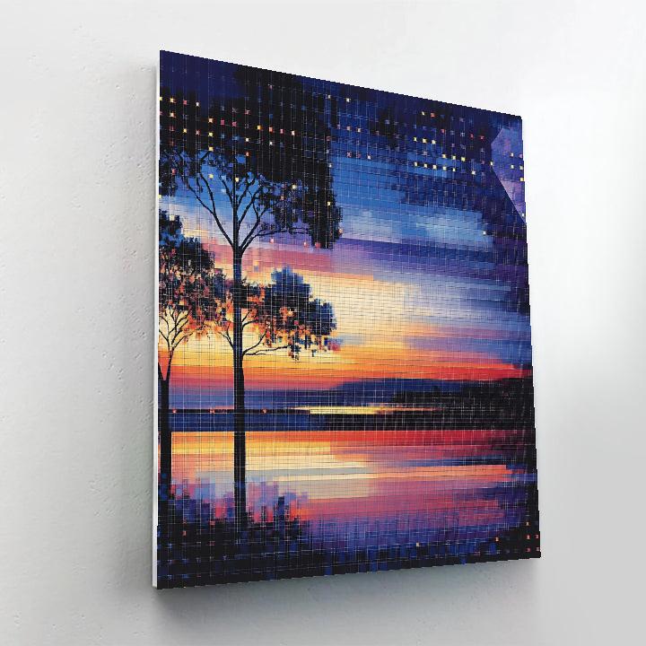 Georges Seurat Inspired Geometric Twilight Painting by numbers kit