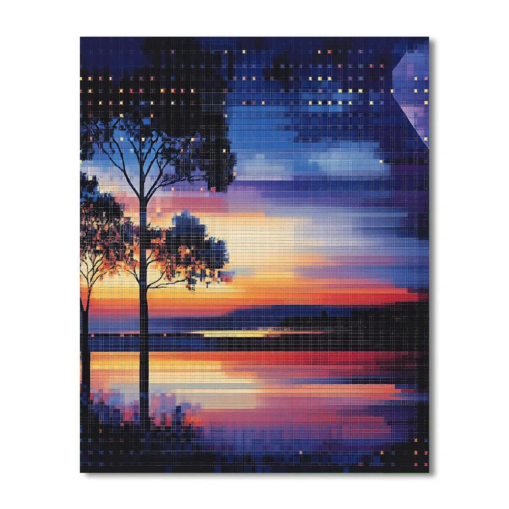 Georges Seurat Inspired Geometric Twilight Painting by numbers kit