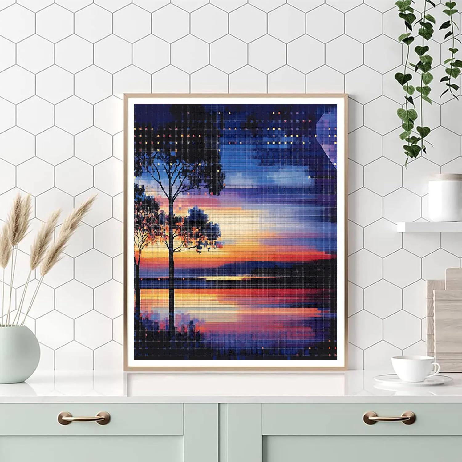 Georges Seurat Inspired Geometric Twilight Painting by numbers kit