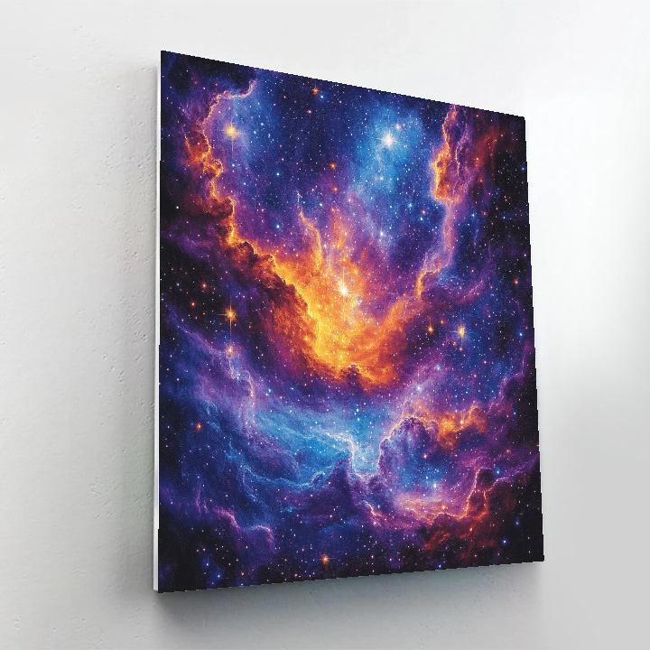 Georges Seurat Inspired Cosmic Dance Of Nebulae Numbered painting kits