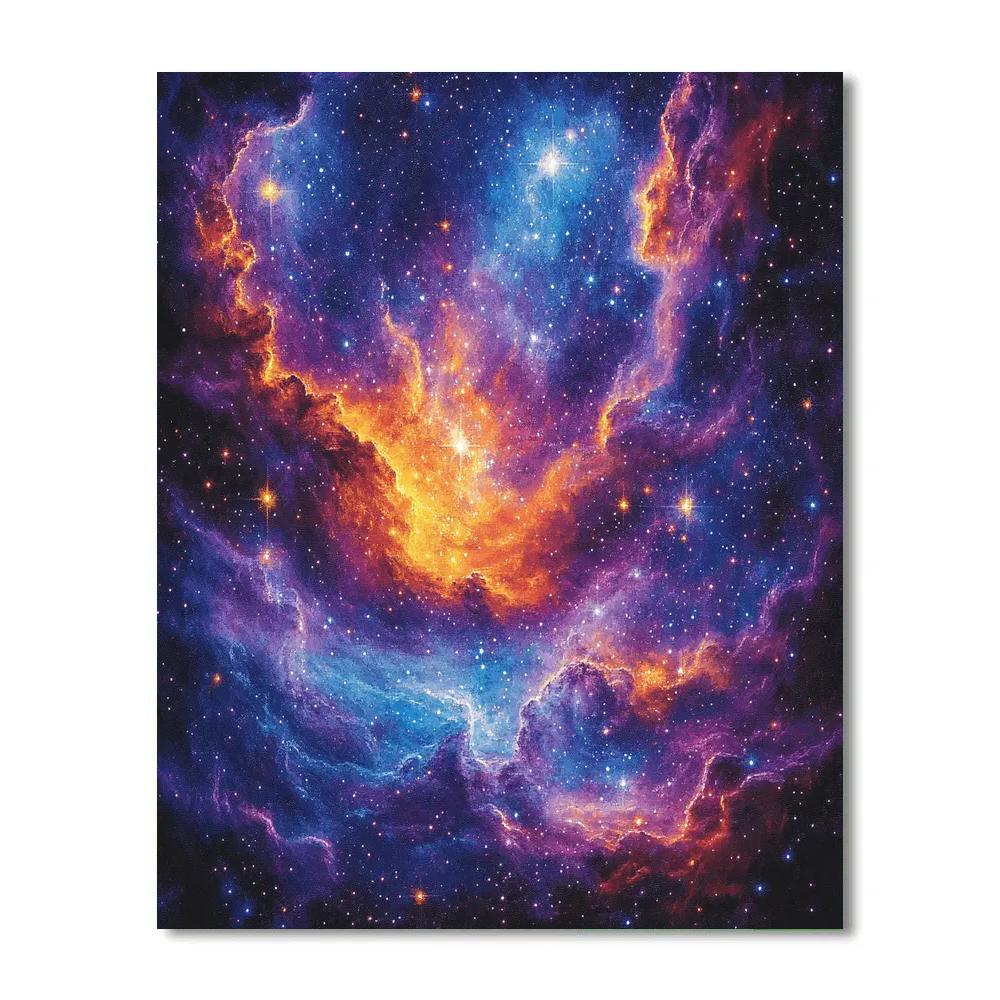 Georges Seurat Inspired Cosmic Dance Of Nebulae Numbered painting kits