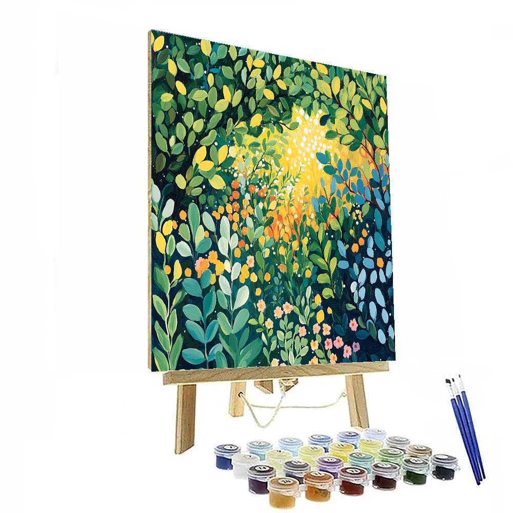Georges Seurat Inspired Lush Garden Of Dreamscapes Numbered painting kits