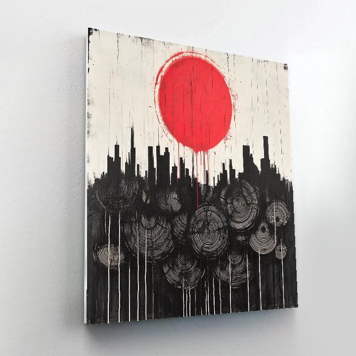 Banksy Inspired Environmental Dusk paint by numbers
