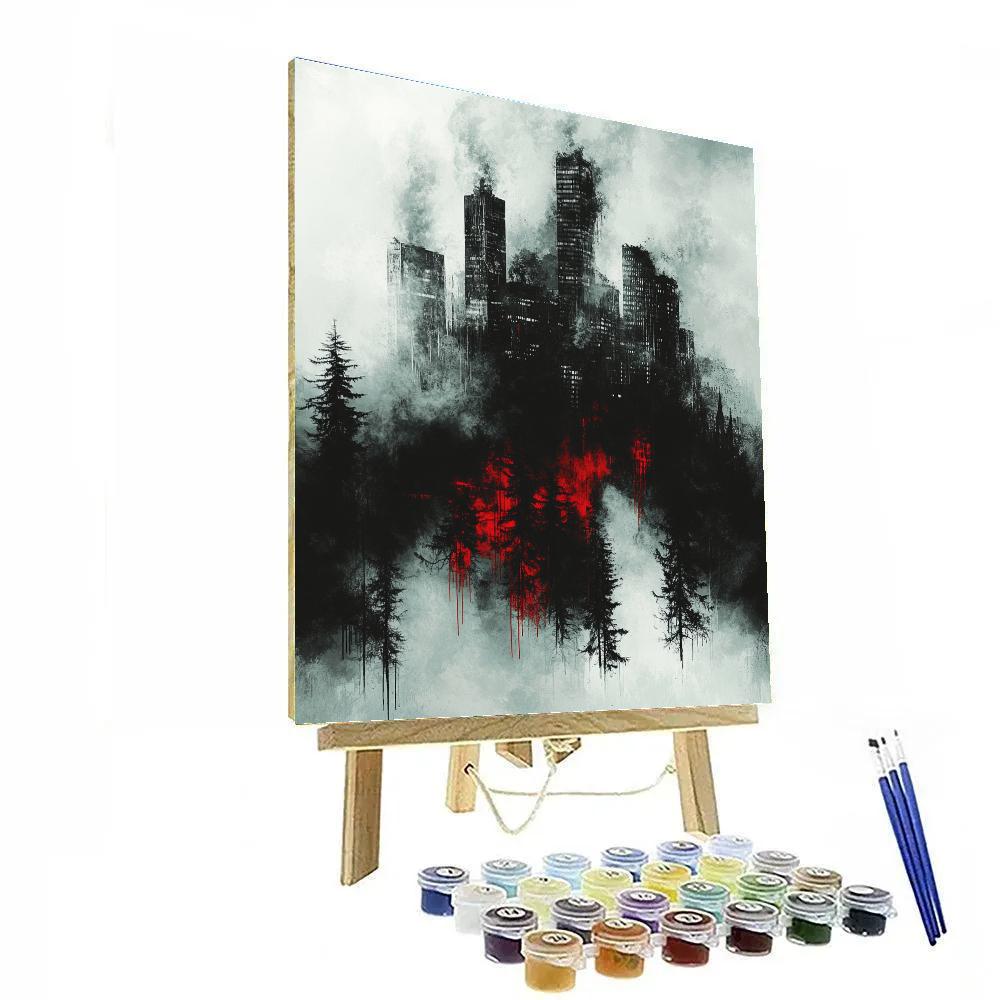 Banksy Inspired Urban Pollution Reflection paint by number