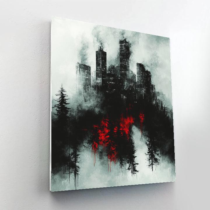 Banksy Inspired Urban Pollution Reflection paint by number