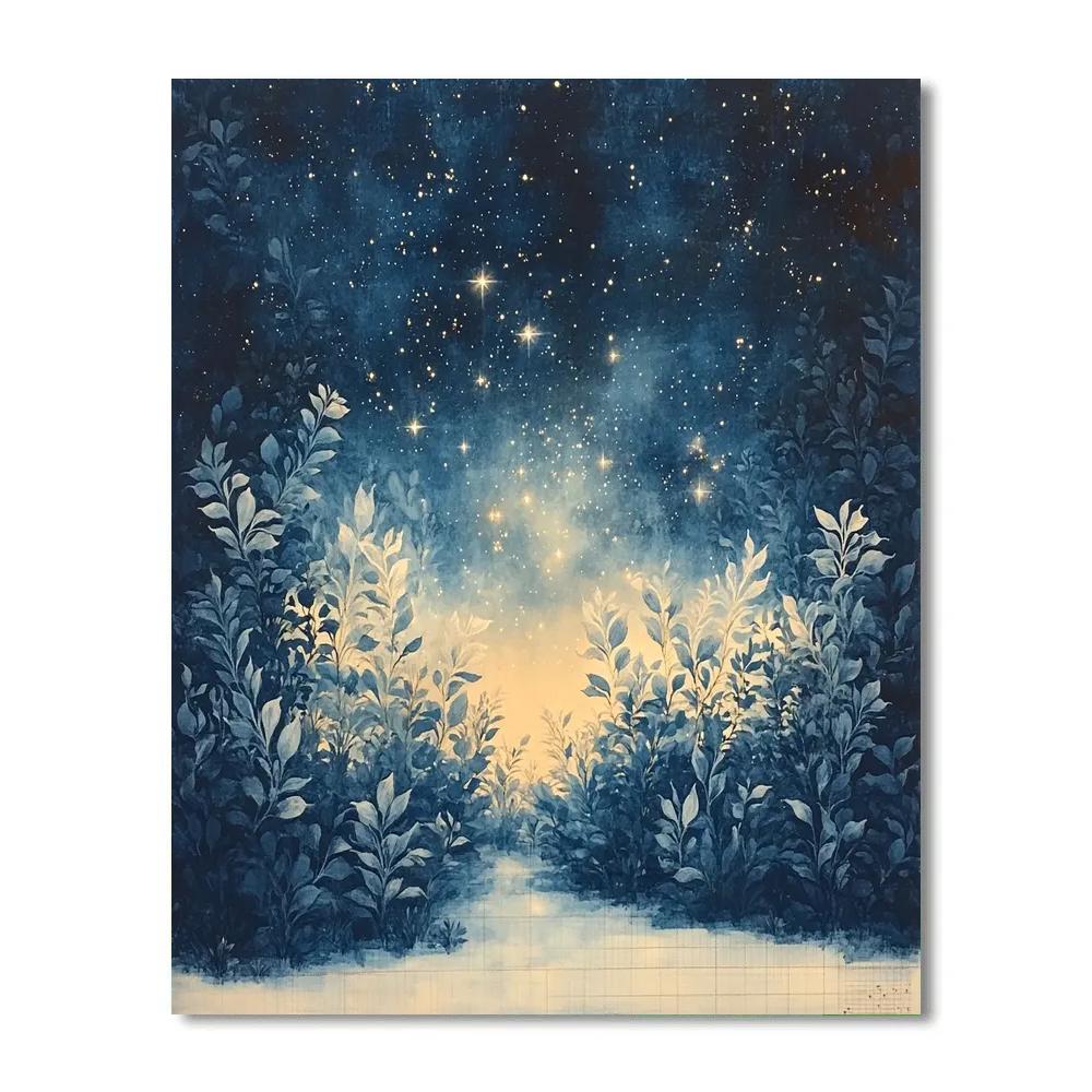 Leonardo Da Vinci Inspired Nebulaic Garden Paint by numbers art