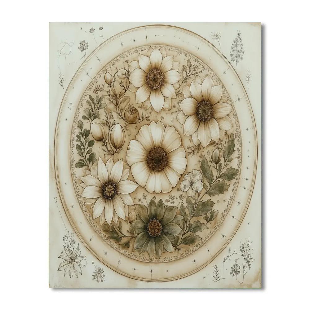 Leonardo Da Vinci Inspired Botanical Constellation Painting by numbers kit