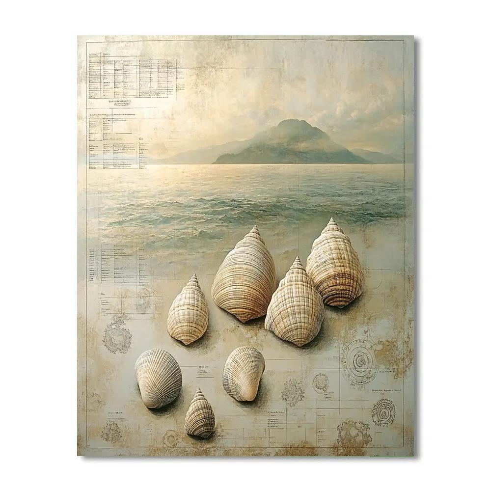 Leonardo Da Vinci Inspired Oceanic Fossils Paint by numbers kits