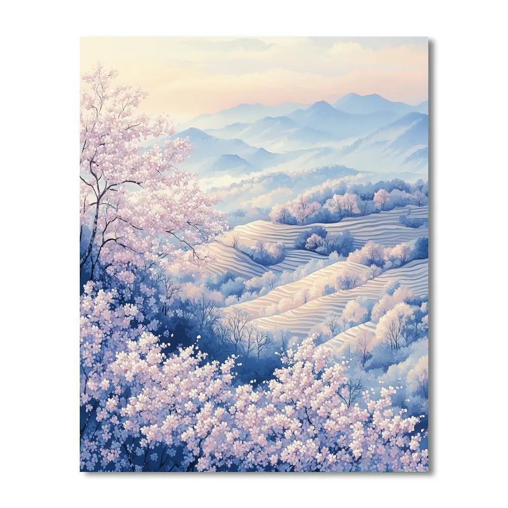 Hiroshige Inspired Spring Cherry Blossom Breeze Number painting
