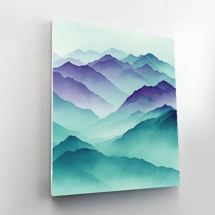 Hiroshige Inspired Twilight Mountain Mist Paint by numbers art