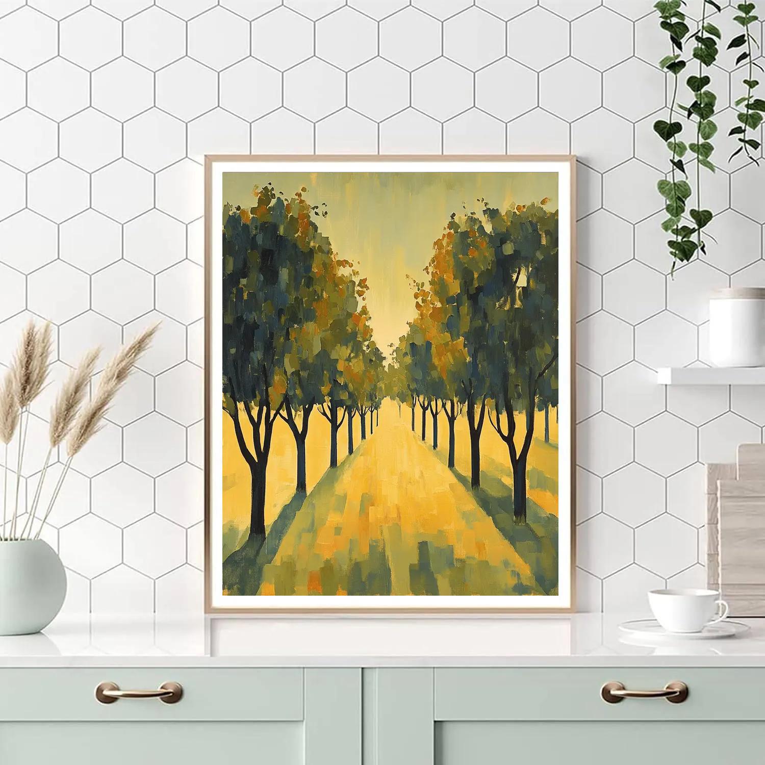 Paul Cézanne Inspired Abstract Orchard Breeze paint by color