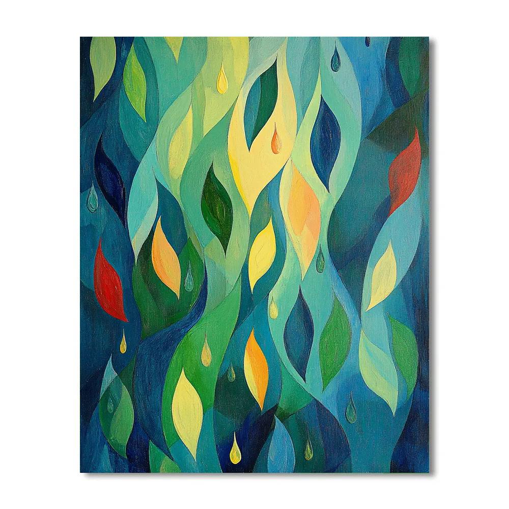 Nandalal Bose Inspired Rhythms Of The Monsoon Number painting