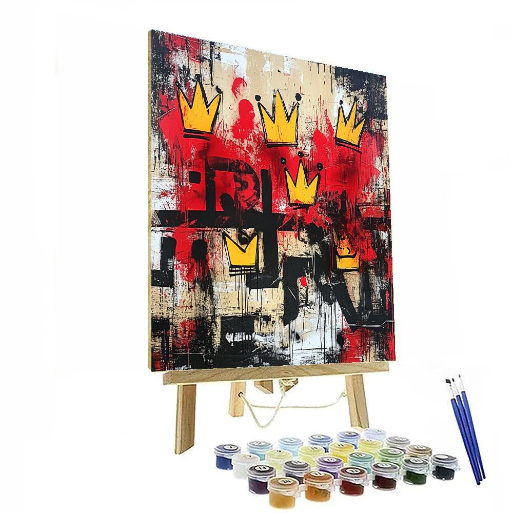 Jean-Michel Basquiat Inspired Urban Crown Of Identity Paint by numbers art