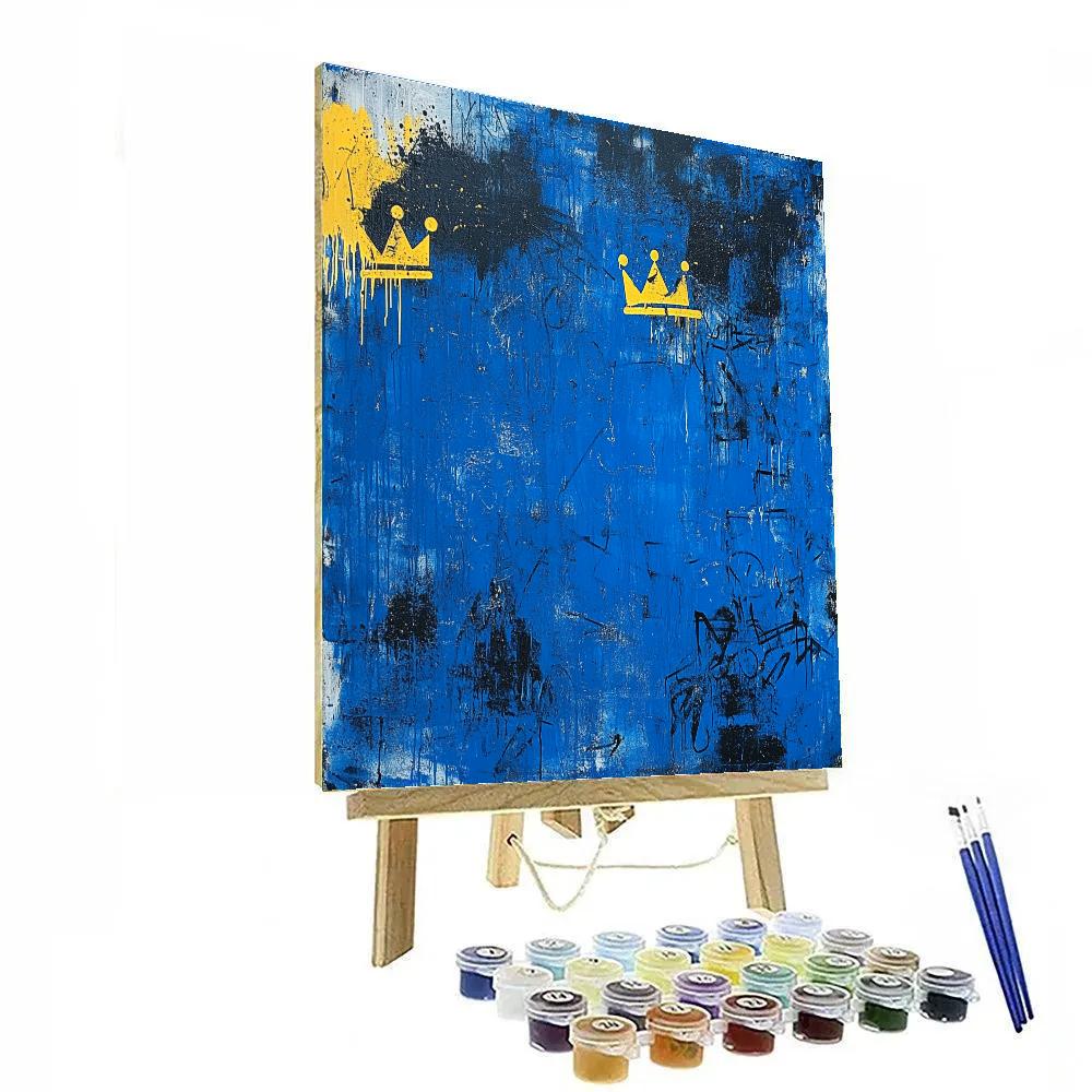 Jean-Michel Basquiat Inspired Cosmic Rhythm Of Protest Number painting