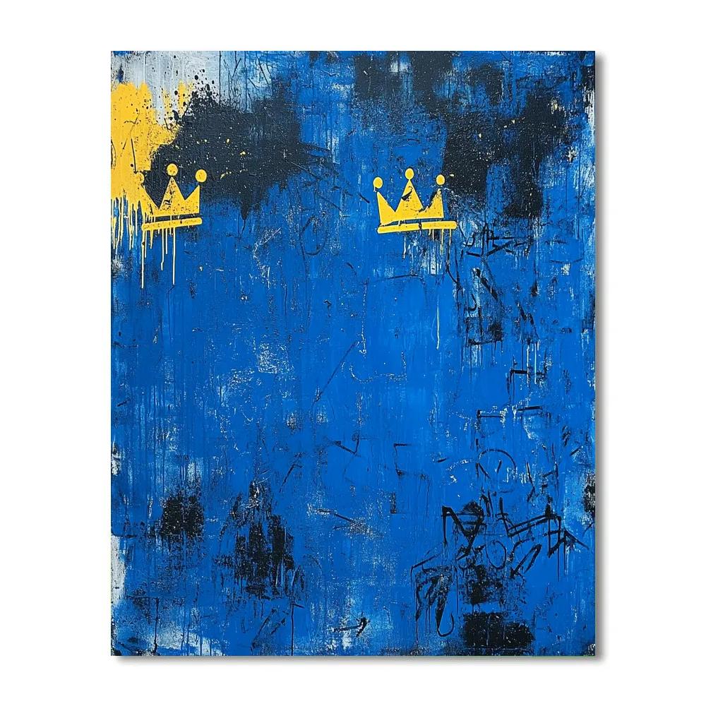 Jean-Michel Basquiat Inspired Cosmic Rhythm Of Protest Number painting