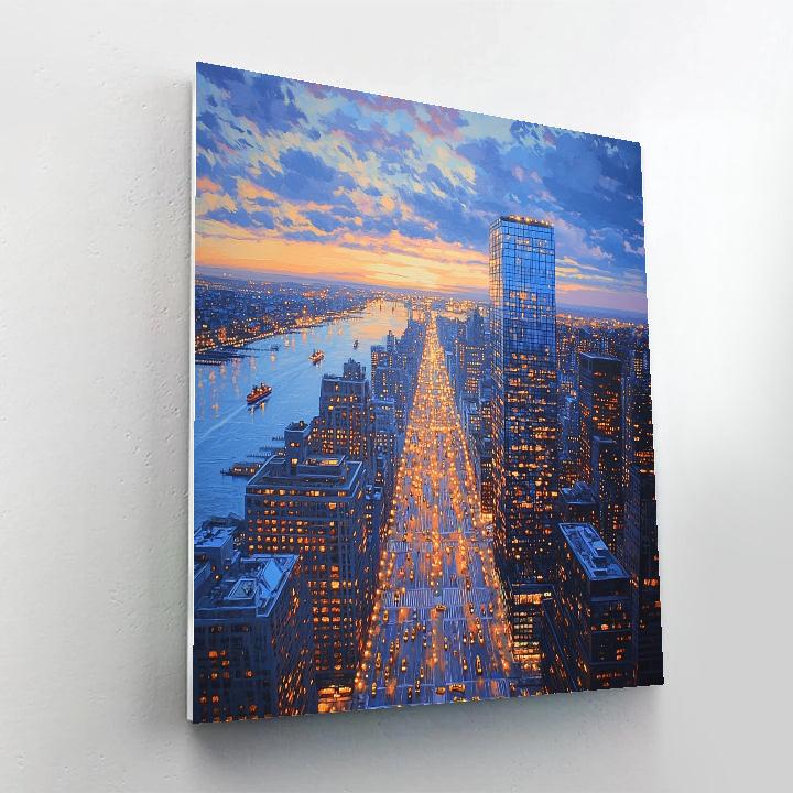 Manhattan Grid Aerial Vista New York City United States Painting by numbers kit