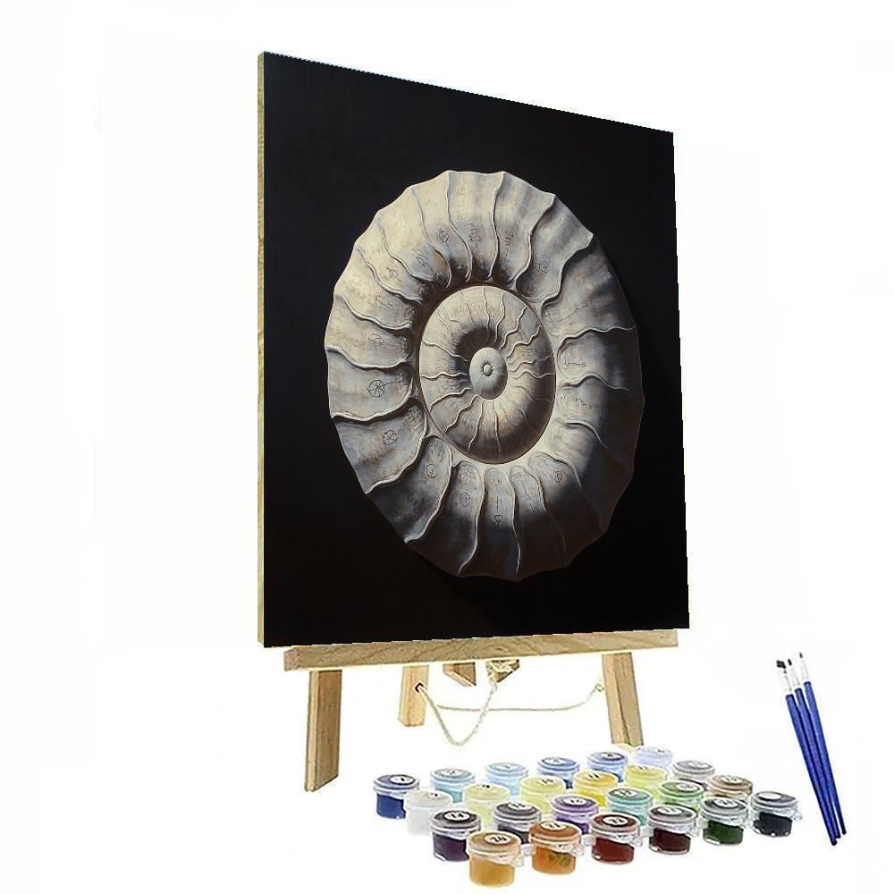 Caravaggio Inspired Spiral Fossil Reliquary paint by color