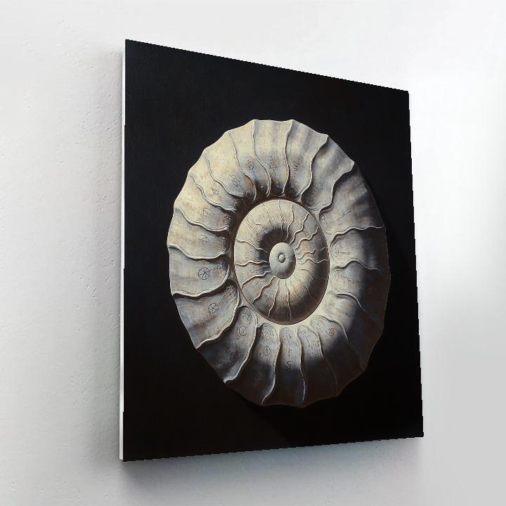 Caravaggio Inspired Spiral Fossil Reliquary paint by color