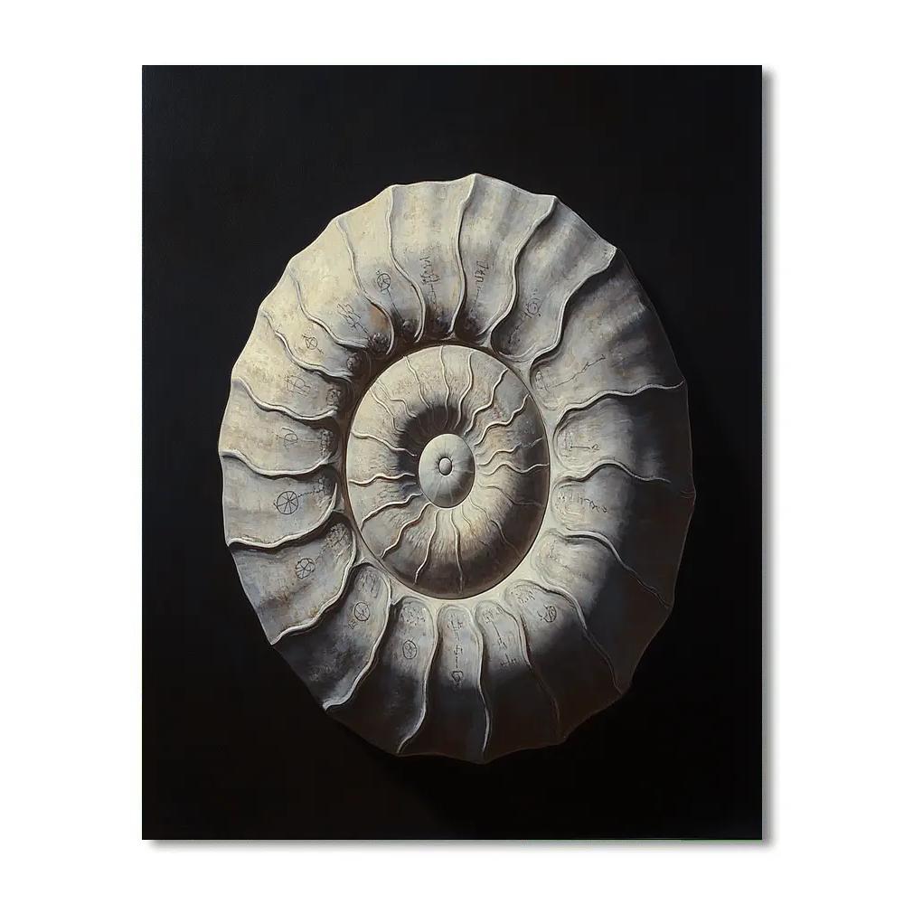 Caravaggio Inspired Spiral Fossil Reliquary paint by color