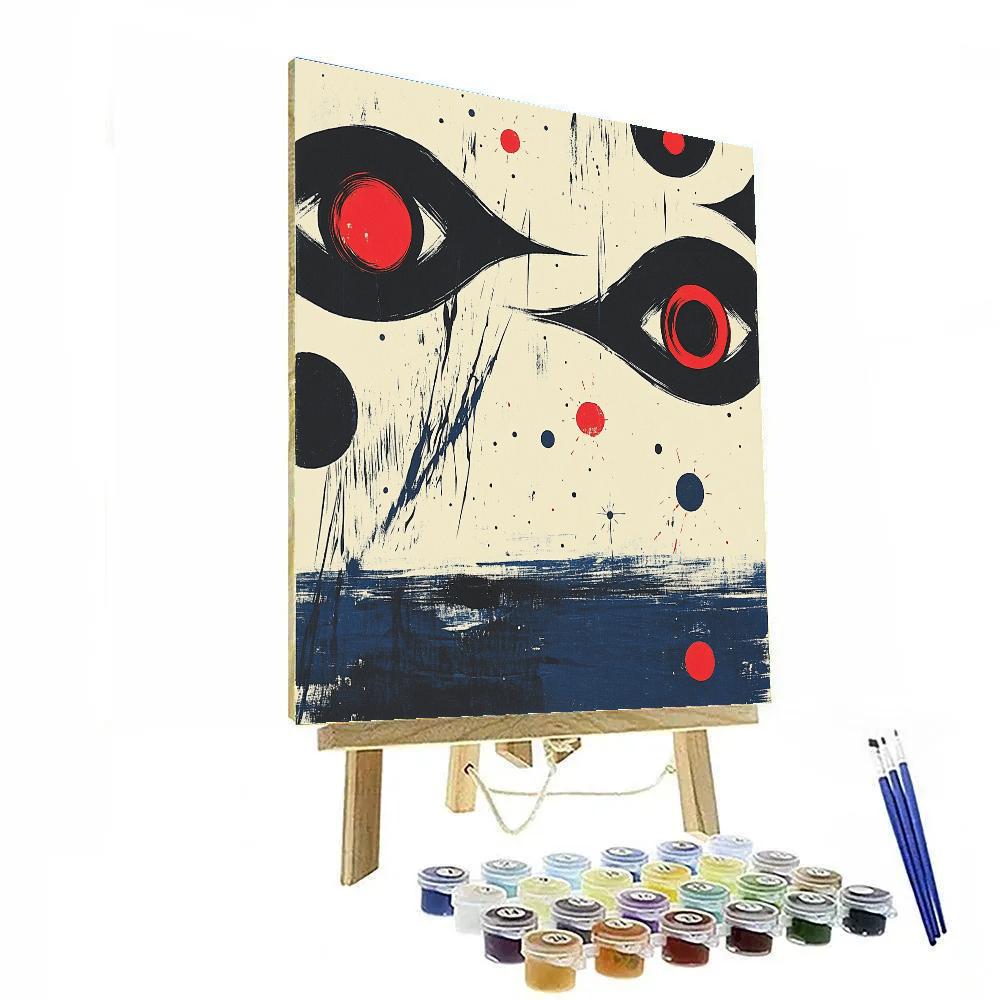 Joan Miró Inspired Midnight Odyssey paint by number