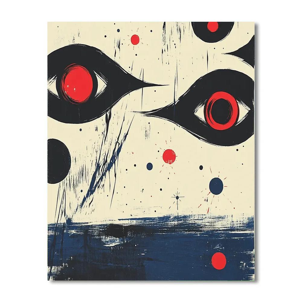 Joan Miró Inspired Midnight Odyssey paint by number