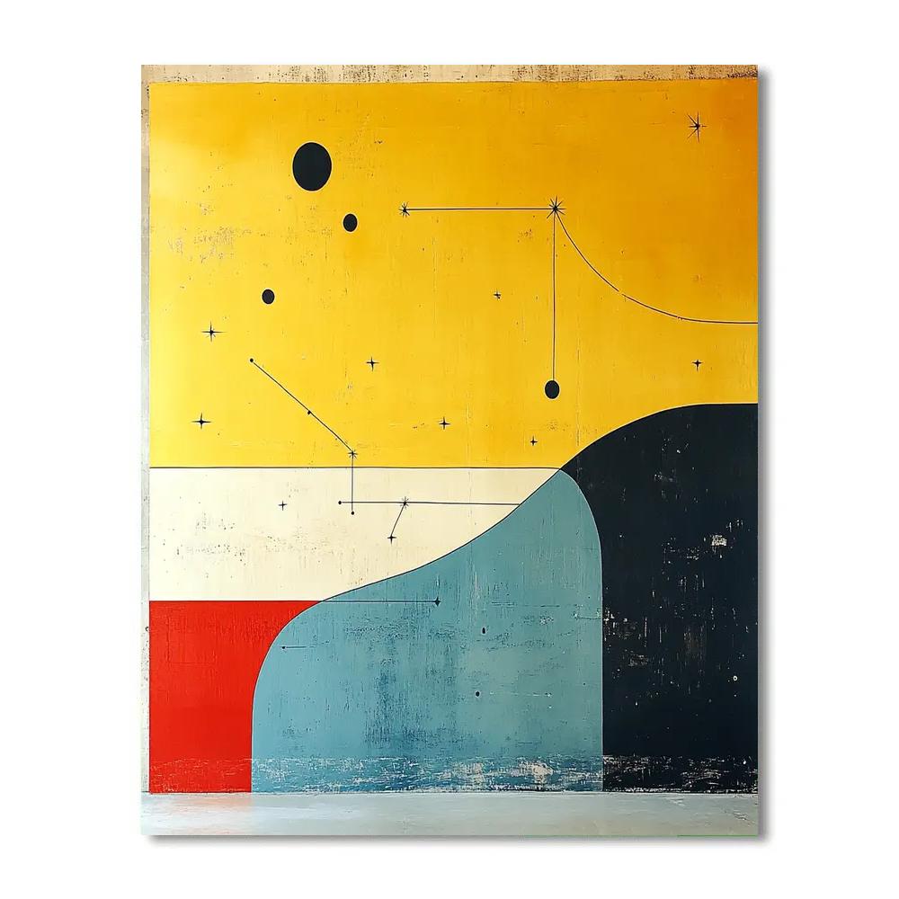 Joan Miró Inspired Sunlit Constellation paint by number
