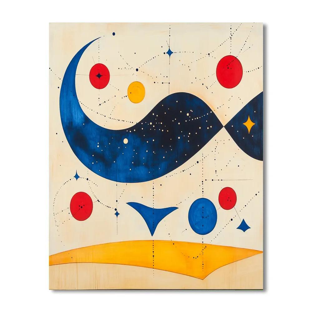 Joan Miró Inspired Cosmic Lullaby Constellations painting number kit